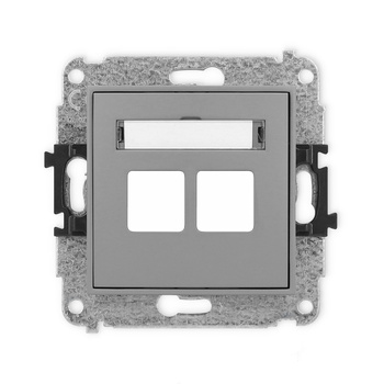 KARLIK MINI 27MGM-2P  Gniazdo multimedialne podwójnego bez modułu (standard Keystone)