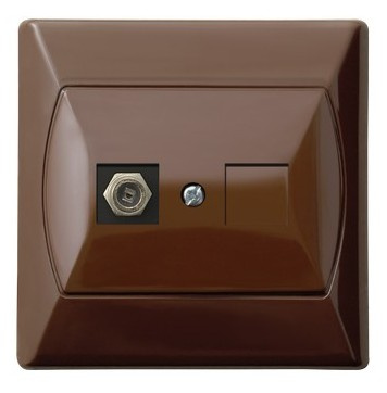 OSPEL AKCENT GPA-1AF/24 Gniazdo antenowe typu F pojedyncze brąz