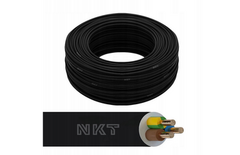 NKT Kabel Przewód ziemny 3x2,5 YKYżo 0.6/1kV miedziany czarny 112271061D1000 1m