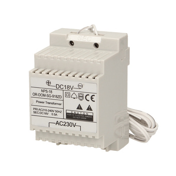 Zasilacz na szynę DIN 18VDC/0,5A do domofonów z serii SAGITTA