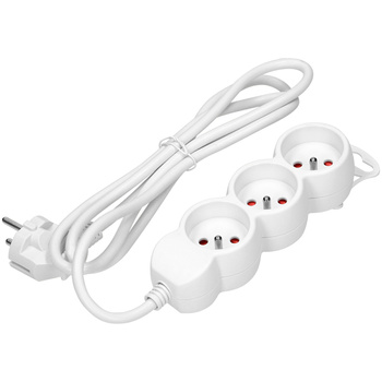 Przedłużacz 3x2P+Z,1,4m, 3x1mm², biały