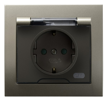 OSPEL KIER GPH-1WSP/45/d Gniazdo bryzgoszczelne schuko IP-44 przesłony