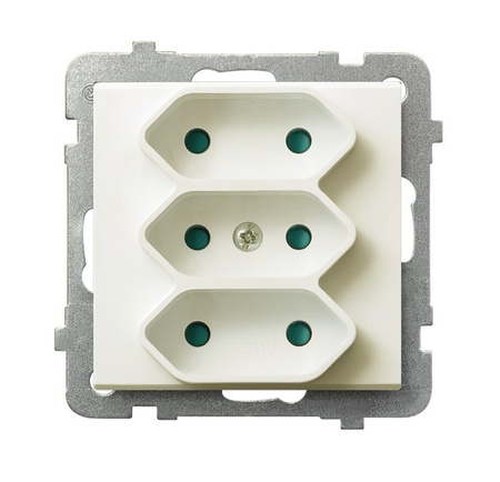 OSPEL SONATA GP-3RP/m/27 Gniazdo potrójne EURO z przesłonami