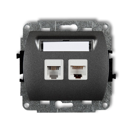 KARLIK TREND 11GTK Gniazdo telefoniczne pojedyńcze 1xRJ11 + komputerowego pojedynczego 1xRJ45