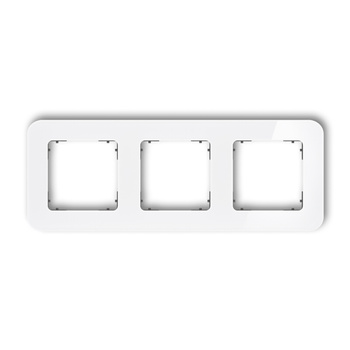 KARLIK ICON 0-28-IRSZ-3 Ramka uniwersalna potrójna zaokrąglona - efekt szkła (ramka: biała; spód: grafitowy mat)