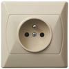 OSPEL AKCENT GP-1AZ/01 Gniazdo pojedyncze z uziemieniem beż