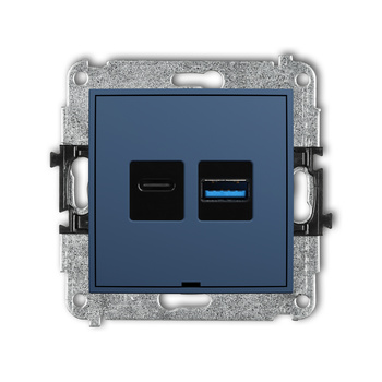 KARLIK MINI 64MCUSBBO-8 Mechanizm ładowarki USB podwójnej USB C + USB A, 20W max., bez pola opisowego