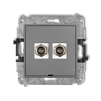 KARLIK MINI 27MGFBO-2  Gniazdo antenowe podwójne typu F (SAT) niklowany