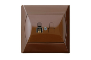 OSPEL AKCENT GPT-1A/24 Gniazdo telefoniczne pojedyncze brąz