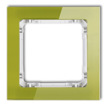 KARLIK DECO 2-0-DRS-1 Ramka uniwersalna pojedyncza- efekt szkła (ramka zielona; spód biały)