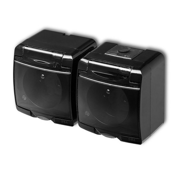 KARLIK JUNIOR 12GHE-2d  Gniazdo podwójne z uziemieniem 2x(2P+Z) (klapka dymna; bez przesłon)