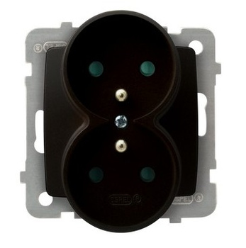 OSPEL KARO GP-2SRZP/m/40 Gniazdo podwójne z/u, przesłony torów, moduł