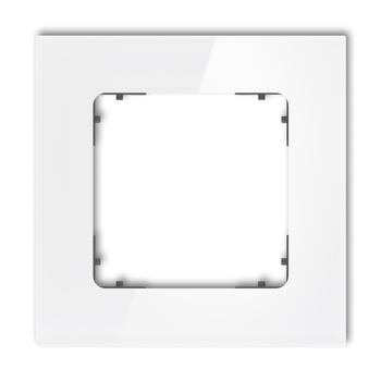 KARLIK ICON 0-28-IRSK-1 Ramka uniwersalna pojedyncza kwadratowa - efekt szkła (ramka: biała; spód: grafitowy mat)