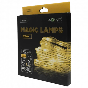PLASTROL Lampki T-01098 Magiczne lampki 300 led 3000K 30m DC5V