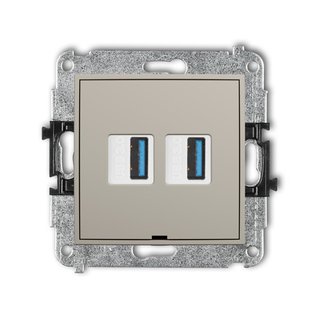 KARLIK MINI 60MGUSBBO-6 Mechanizm gniazda podwójnego 2xUSB A-A 3.0, bez pola opisowego