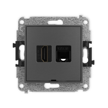KARLIK ICON 28IGHKBO  Gniazdo pojedyńcze  HDMI 2.0 + gniazda komp. poj. 1xRJ45