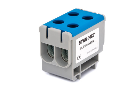 Stan-met Złączka szynowa gwintowa 2x50mm2 zielono-żółta WLZ-35P/2x50/N