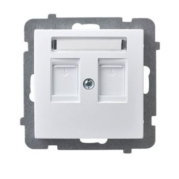 OSPEL AS GPK-2GP/p/00 Obudowa gniazda x2 z przesłoną Keystone prosta