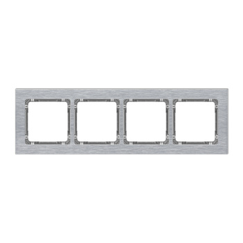 KARLIK DECO 7-11-DRA-4 Ramka uniwersalna poczwórna - aluminium szczotkowane (ramka: srebrna; spód: grafitowy)