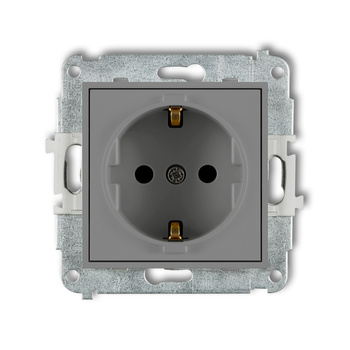 KARLIK ICON 27IGP-1sp  Gniazdo pojedyńcze  z uziemieniem SCHUKO 2P+Z (przesłony torów prądowych)