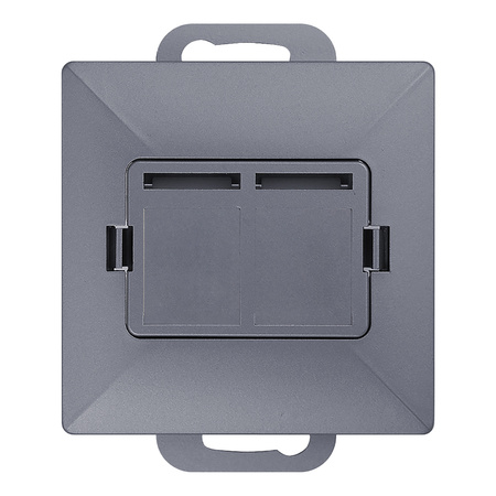 Płytka czołowa + 2xRJ45 Pearl, PC+ARJ45/P2, antracyt