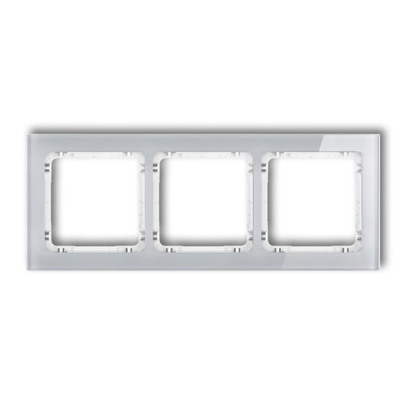 KARLIK DECO 15-0-DRS-3 Ramka uniwersalna potrójna - efekt szkła (ramka: szara; spód: biały)