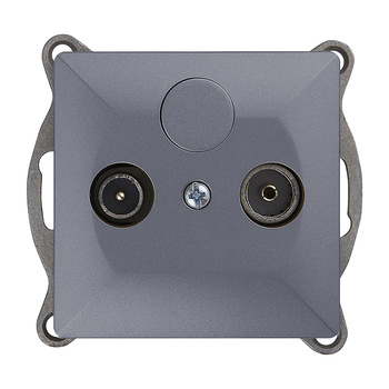 Gniazdo abonenckie "RTV" Pearl, 1,5dbt, GAP-P/K, antracyt