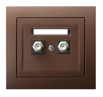 OSPEL KIER GPA-2WF/52 Gniazdo antenowe typu F podwójne brąz