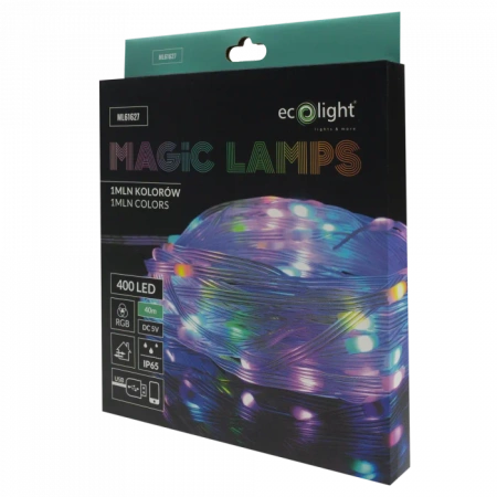 PLASTROL Lampki T-01090 Magiczne lampki 400 led 1mln kolorów 40m DC5V