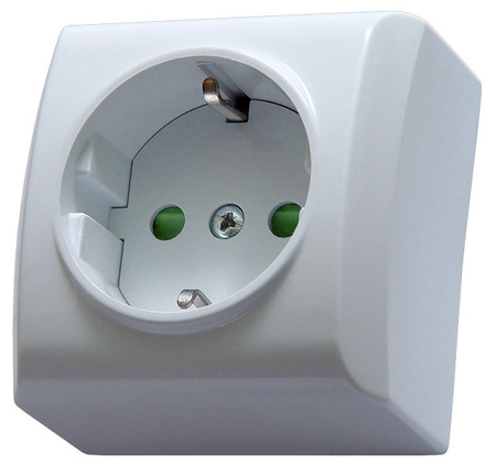 OSPEL BIS GN-1BSP/00 Gniazdo pojedyncze schuko z przesłonami biały