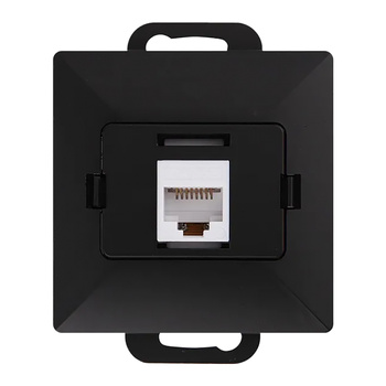 Gniazdo 1xRJ45 Cat5 Pearl, RJ45-5CAT/P1, czarny