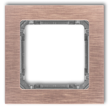 KARLIK DECO 9-11-DRA-1 Ramka uniwersalna pojedyncza - aluminium szczotkowane (ramka: kolor miedziany; spód: grafitowy)