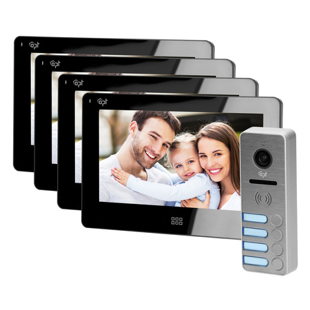 Zestaw wideodomofonowy, czterorodzinny REGINA MEMO MULTI 7"