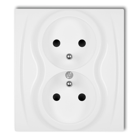 KARLIK LOGO LGP-2zp  Gniazdo podwójne z uziemieniem 2x(2P+Z) (przesłony torów prądowych)