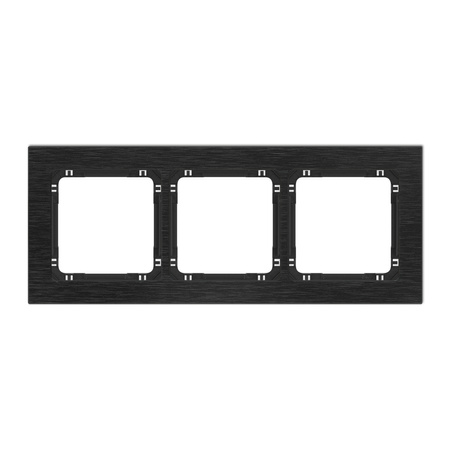 KARLIK DECO 12-12-DRA-3 Ramka uniwersalna potrójna - aluminium szczotkowane (ramka: czarna; spód: czarny)