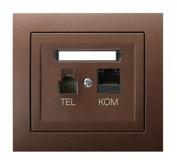OSPEL KIER GPKT-W/K/52 Gniazdo komputerowo-telefoniczne RJ 45 kat. 5e, (8-stykowe) + RJ 11 (6-stykowe)