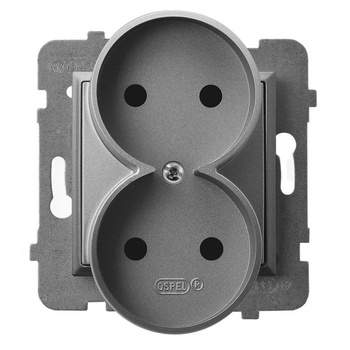 Ospel aria gp-2ur/m/70 Gniazdo podwójne moduł bez ramki