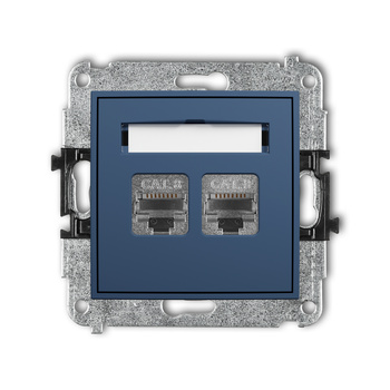 KARLIK ICON 64IGK-12 Mechanizm gniazda komputerowego podwójnego 2xRJ45, kat. 8, ekranowany, 8-stykowy