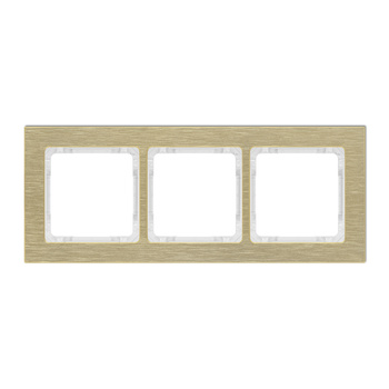 KARLIK DECO 8-0-DRA-3 Ramka uniwersalna potrójna - aluminium szczotkowane (ramka: kolor mosiężny; spód: biały)
