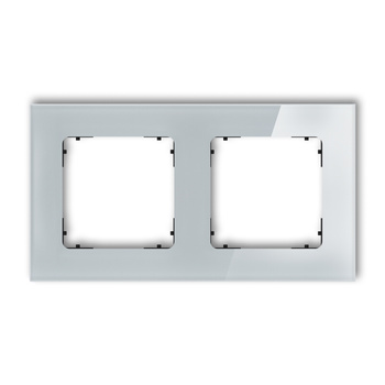 KARLIK ICON 15-12-IRSK-2 Ramka uniwersalna podwójna kwadratowa - efekt szkła (ramka: szara; spód: czarny)