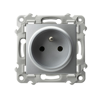 OSPEL SZAFIR GP-1ZZ/m/18 Gniazdo pojedyncze z uziemieniem srebro