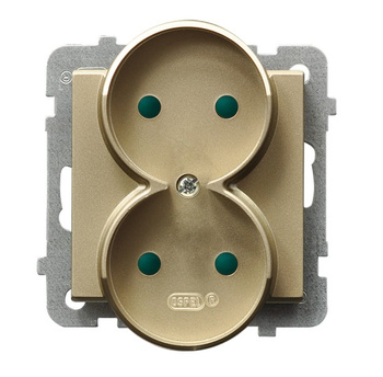 OSPEL SONATA GP-2RRP/m/39 Gniazdo podwójne z przesłonami, moduł