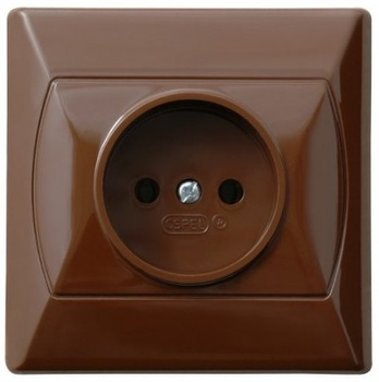 OSPEL AKCENT GP-1A/24 Gniazdo wtyczkowe pojedyncze brąz