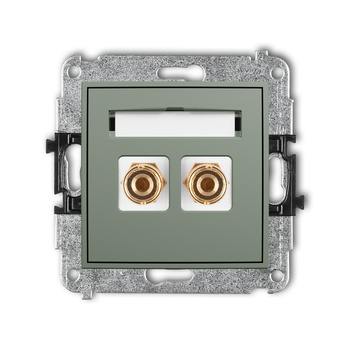 KARLIK MINI 61MGG-3 Mechanizm gniazda głośnikowego pojedynczego (typu banan - czerwony i czarny, pozłacany, 4 mm2, do lutowania)