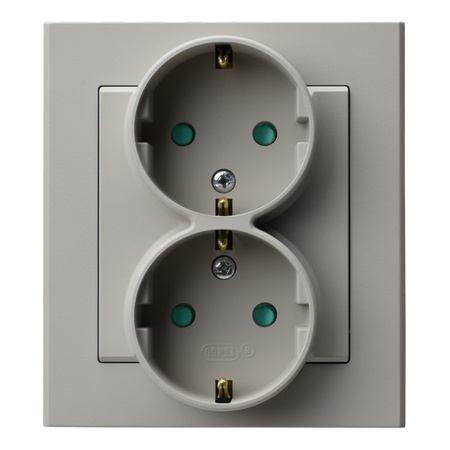 OSPEL SONATA GP-2RZ/82 Gniazdo podwójne z uziemieniem kompletne z ramką