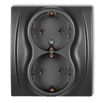 KARLIK LOGO 11LGP-2s Gniazdo podwójne z uziemieniem SCHUKO 2x(2P+Z) (bez przesłon torów prądowych)