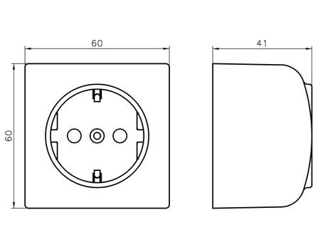 OSPEL BIS GN-1BSP/00 Gniazdo pojedyncze schuko z przesłonami biały