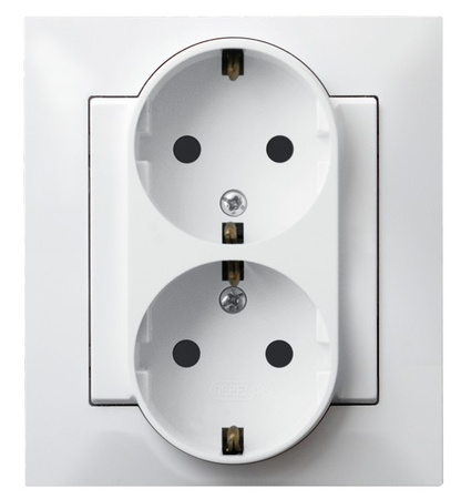 Ospel impresja GP-2YS/00 Gniazdo podwójne z/u schuko kompletne z ramką