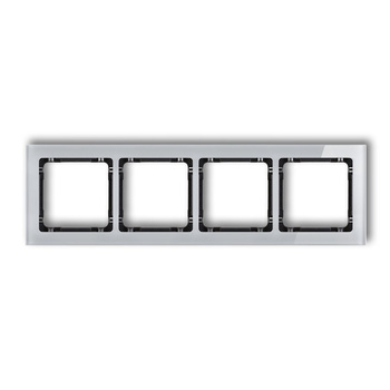 KARLIK DECO 15-12-DRS-4 Ramka uniwersalna poczwórna - efekt szkła (ramka: szara; spód: czarny)