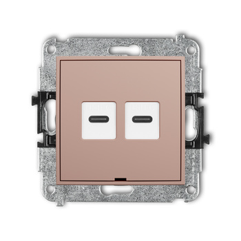 KARLIK MINI 62MGUSBBO-8 Mechanizm gniazda podwójnego 2xUSB C-C, bez pola opisowego